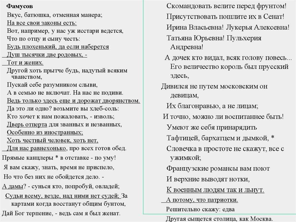 Монолог фамусова “петрушка, вечно ты с обновкой…” из комедии “горе от ума” (текст эпизода). горе от ума