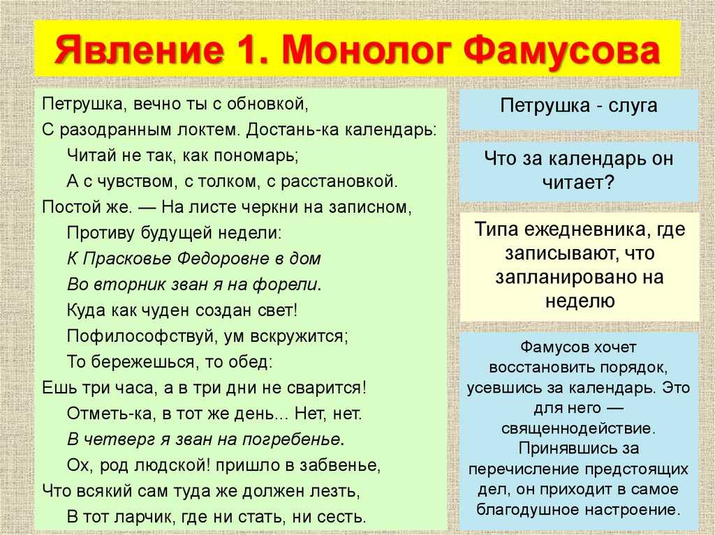 Монолог горе от ума