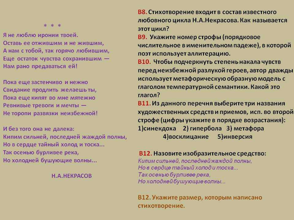 Я не люблю иронии твоей. анализ «я не люблю иронии твоей» некрасов