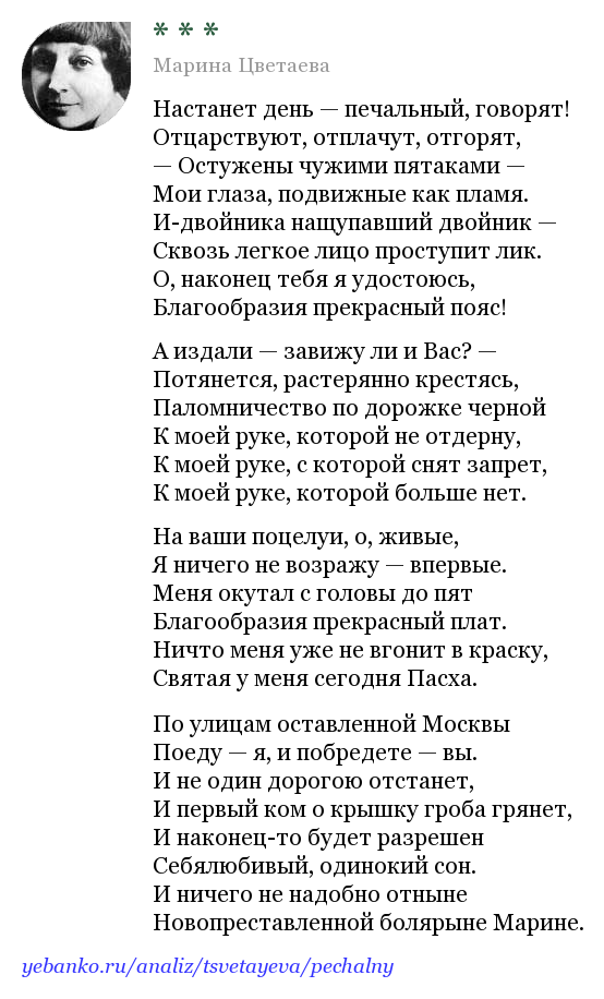 Литкульт — анализ стихотворения «приметы» марины цветаевой