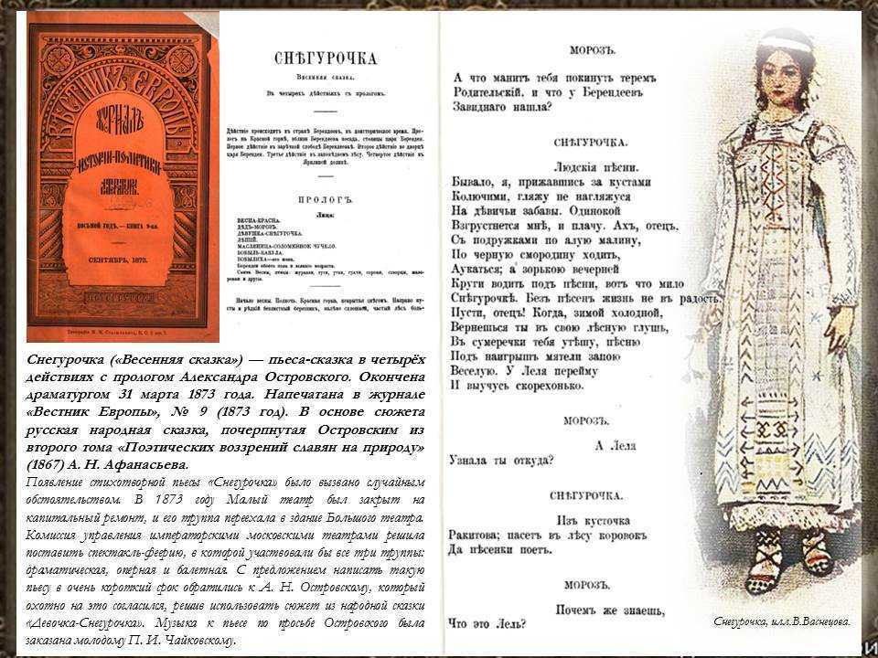 «снегурочка» краткое содержание по действиям и явлениям пьесы-сказки островского
