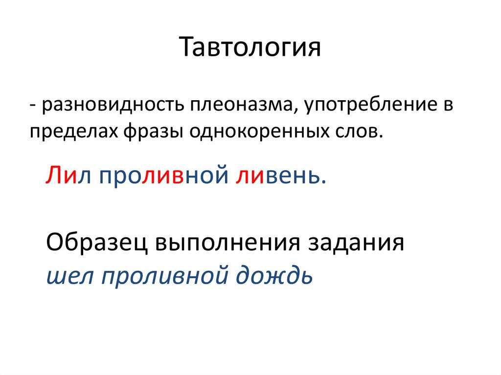 Примеры тавтологии - толковый словарь - 2023