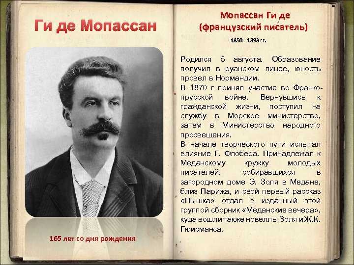 170 лет назад родился ги де мопассан