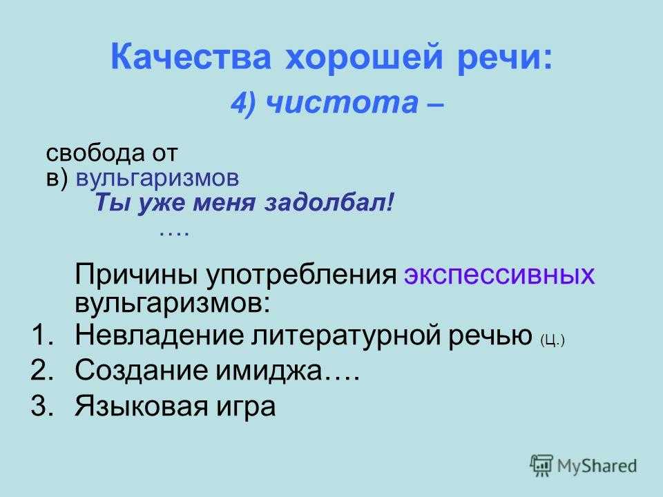 Глава пятая вульгаризмы
