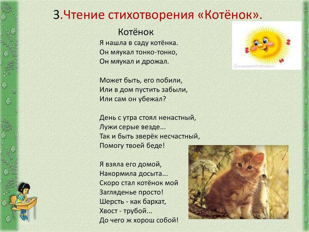 Главная мысль стихотворения котенок. Стихотворение о коте.