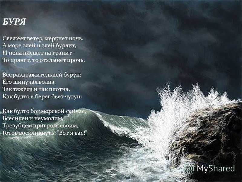 Образ бури в стихотворении в бурю