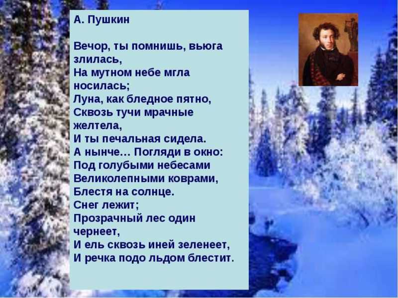Стихотворение пушкина - идет волшебница-зима...