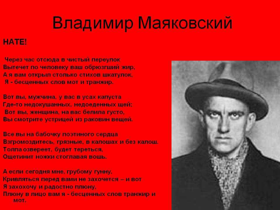 Краткий анализ стихотворения «нате!» маяковского