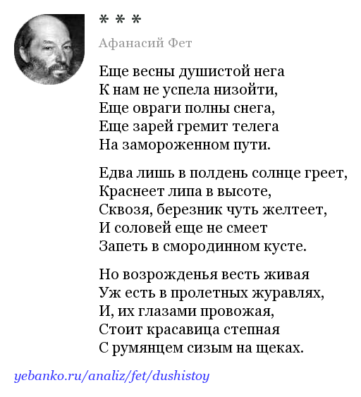 «зреет рожь над жаркой нивой» анализ стихотворения фета по плану кратко – эпитеты, тема, идея
