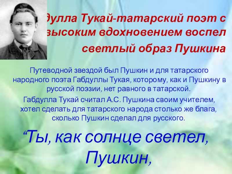 Анализ стихотворения «родная деревня» тукая