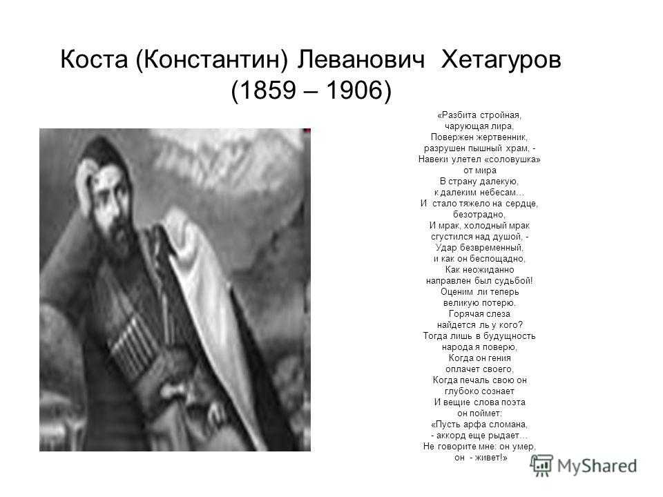 Коста Леванович Хетагуров (1859—1906). Коста Хетагуров 1906. Коста Хетагуров Хетагурова стихотворение.