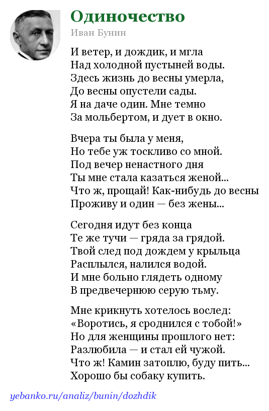 Анализ стихотворения и. бунина «перед закатом набежало…. «перед закатом набежало», анализ стихотворения бунина