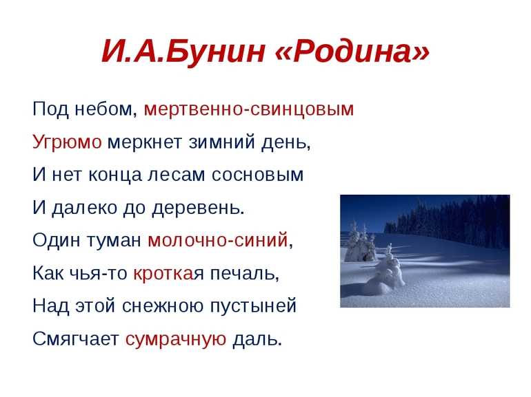 «родине» анализ стихотворения бунина по плану кратко – эпитеты, история создания, средства выразительности, жанр