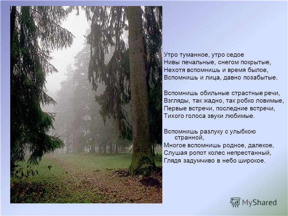 Текст стихотворения утро