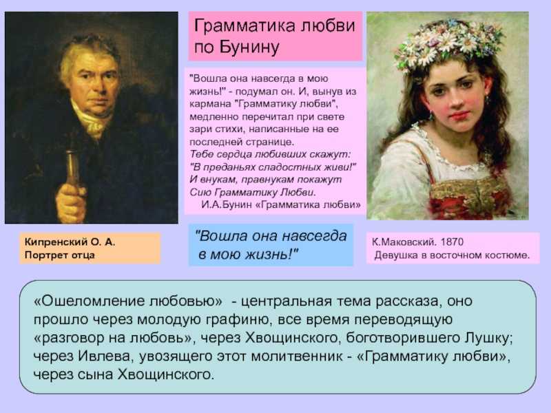 Смысл рассказа «грамматика любви» бунина