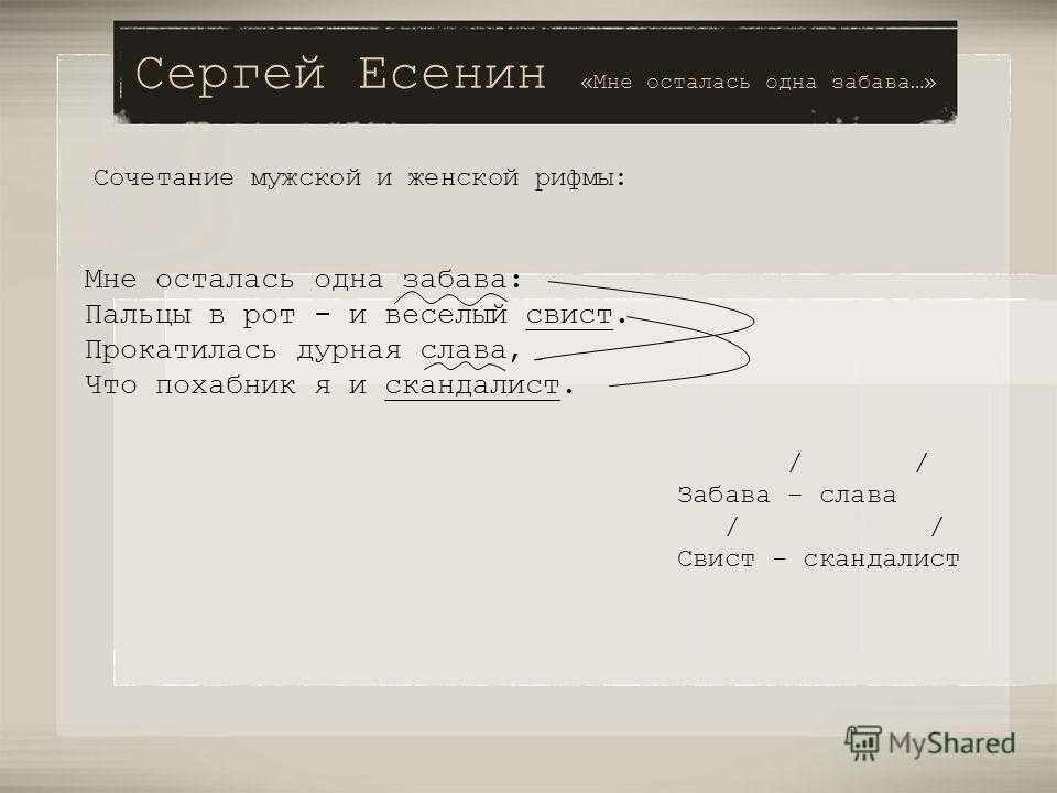 Мне осталась одна забава — стихи с. есенина