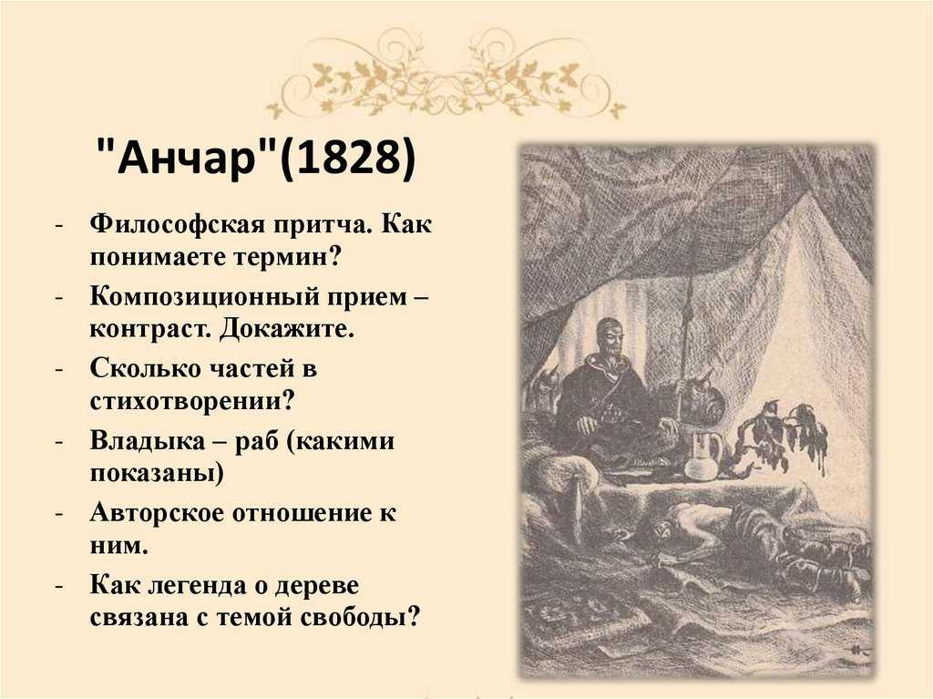 Стих анчар александр пушкин читать