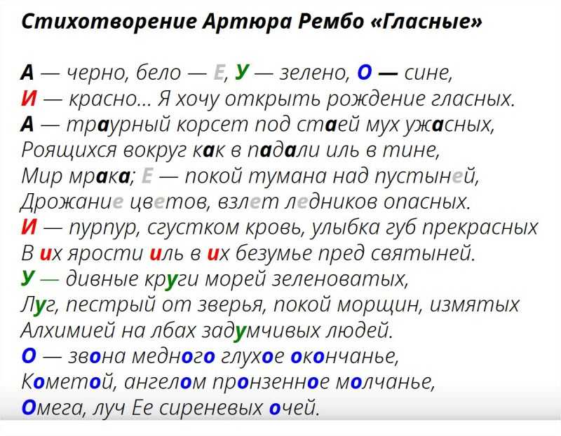 Гласные (сонет) — энциклопедия руниверсалис