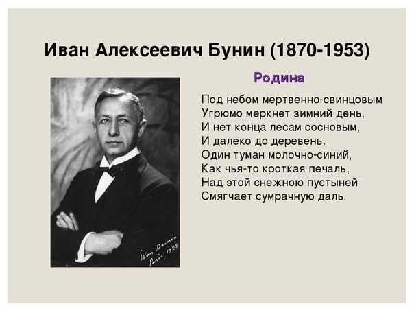 Бунин слово анализ кратко
