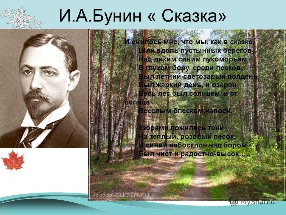 Анализ стихотворения бунина «сказка. «сказка (и снилось мне, что мы, как в сказке…)» и. бунин