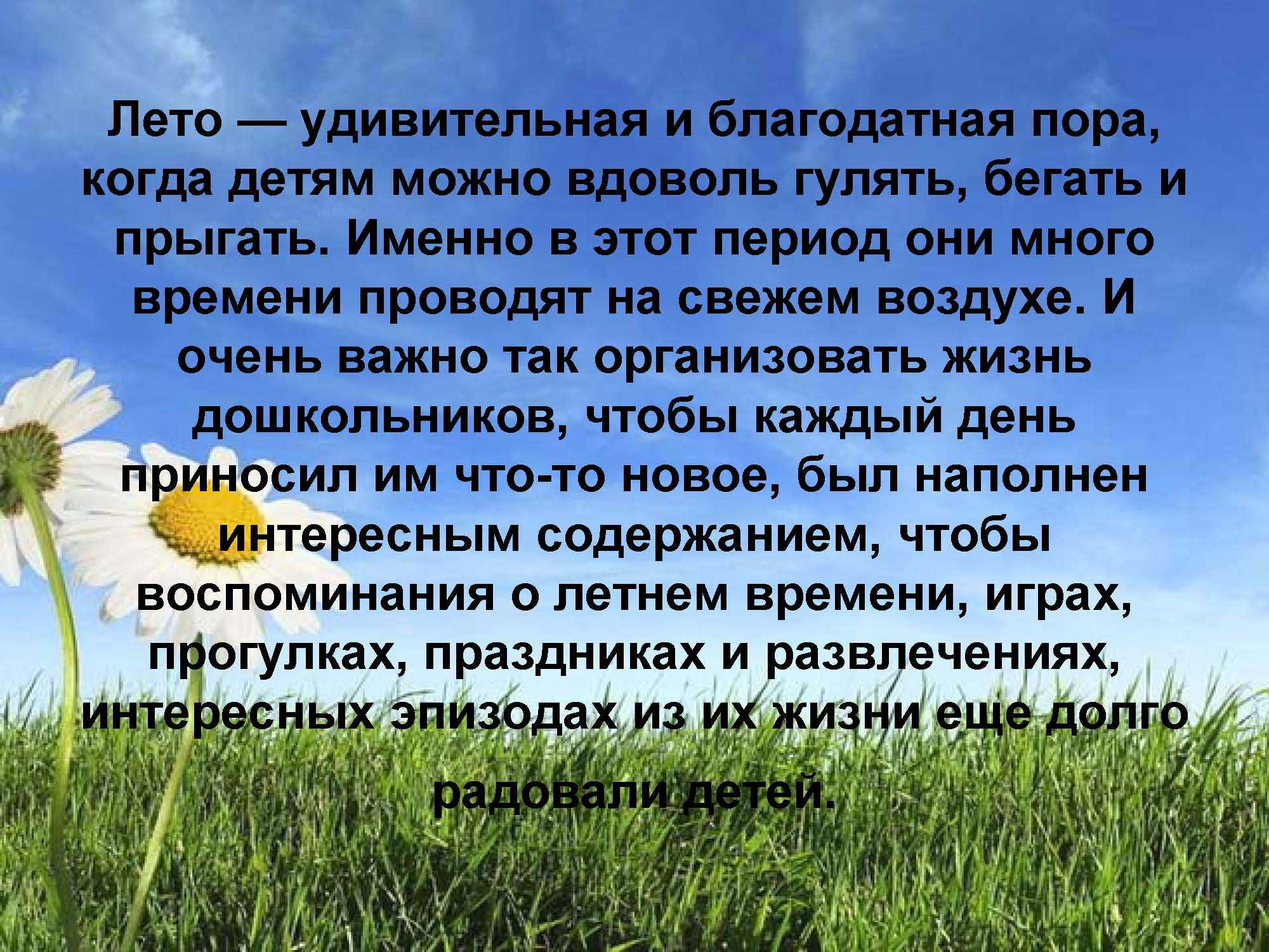 Тема - сочинение лето - это маленькая жизнь