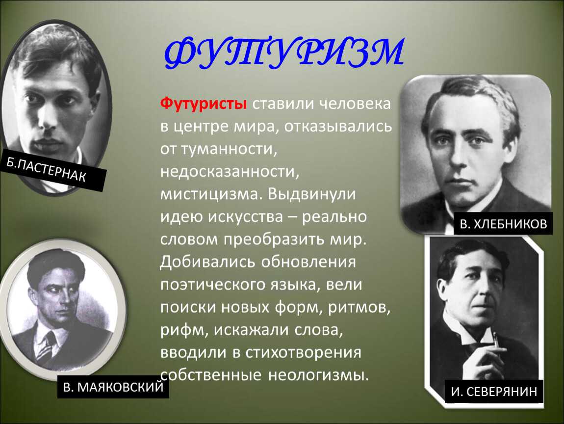 Литература. теория. футуризм как литературное течение.