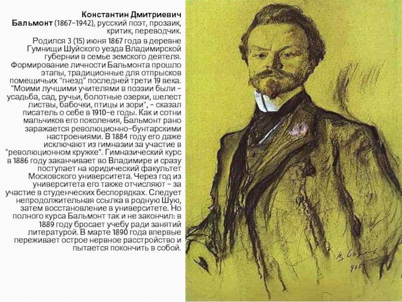 Константин дмитриевич бальмонт