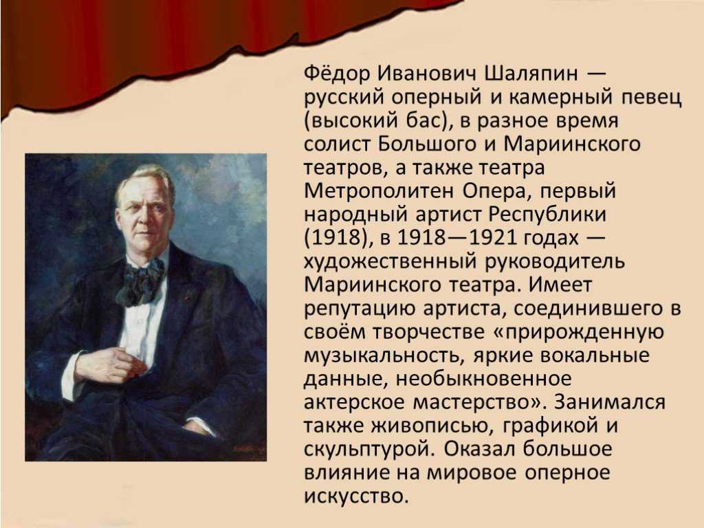 Биография и творчество федора шаляпина