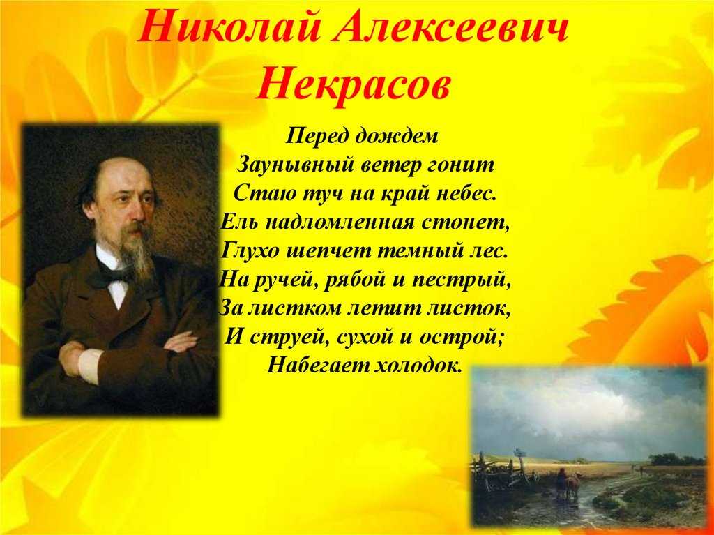 Чем различаются картины осенней природы в стихотворении тютчева и некрасова перед дождем