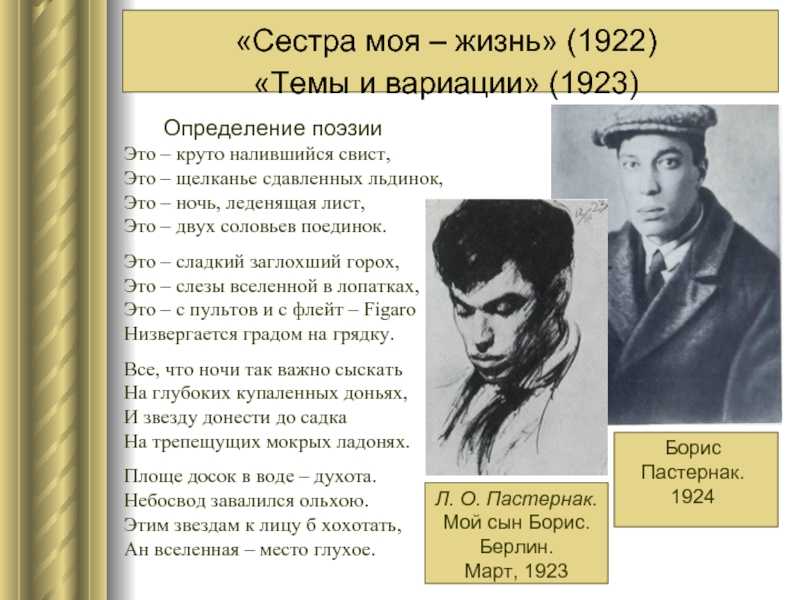 Определение поэзии пастернак история создания. определение поэзии пастернака: анализ