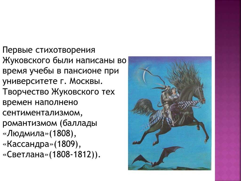 Поэма баллада. Баллада Кассандра Жуковский. Первое стихотворение Жуковского. Баллада Людмила Жуковский. Презентация Жуковский Баллада Людмила.