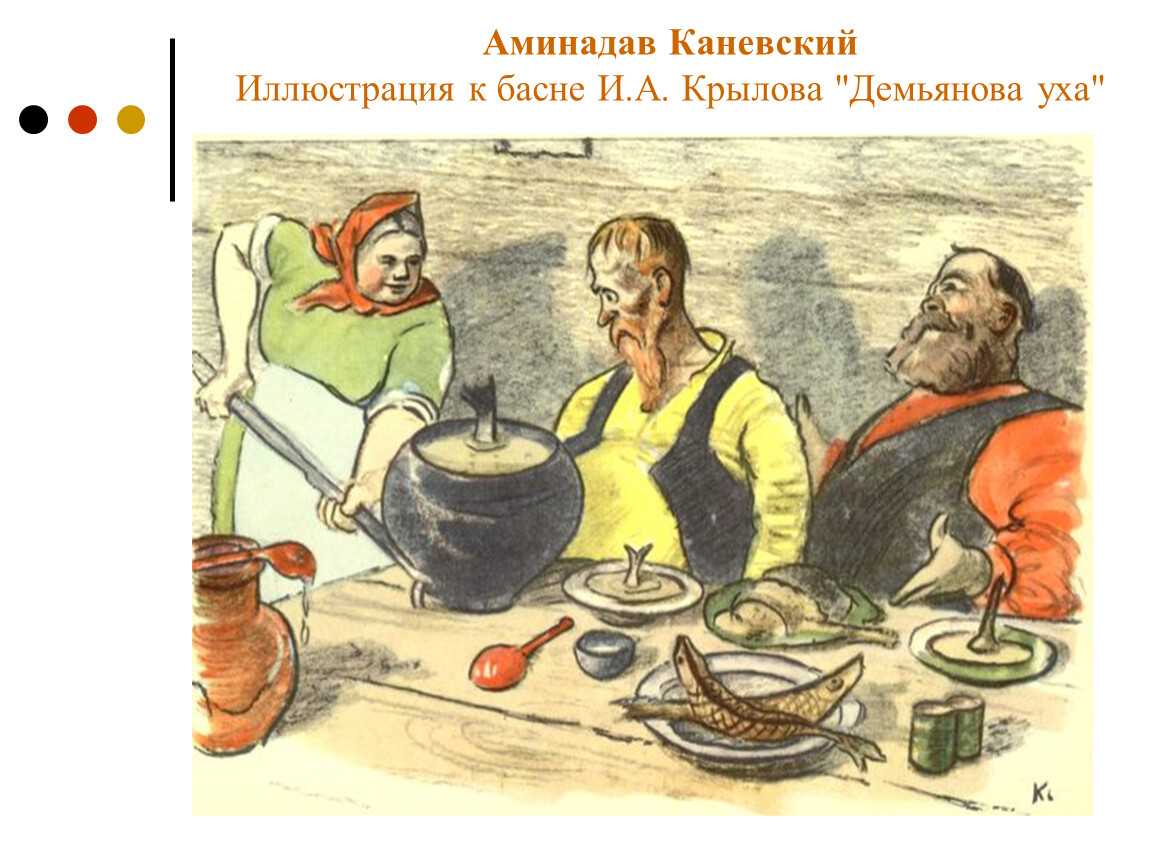 Иван крылов ~ демьянова уха (басня) (+ анализ)