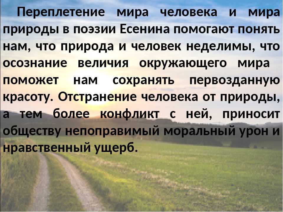 Сочинение зачем человеку поэзия. Природа и человек в поэзии Есенина. Человек и природа в стихотворениях Есенина. Мир человека в лирике Есенина. Тема природы в лирике.