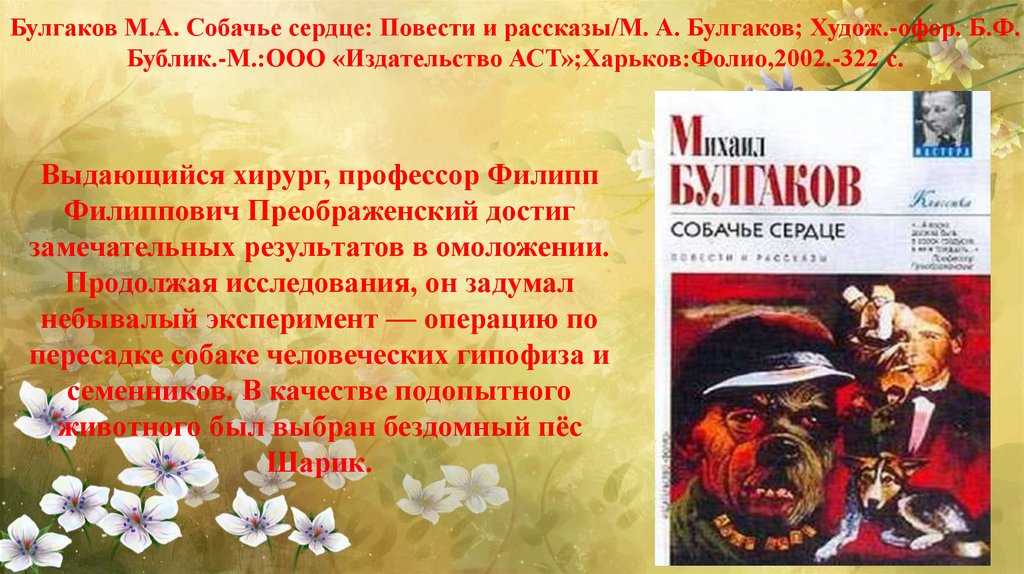 Анализ повести «собачье сердце» (м.а. булгаков)
