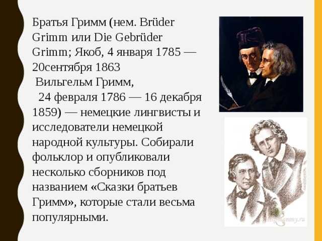 Братья гримм история. Доклад о братьях Гримм. Братья Гримм краткая биография. Братья Гримм краткая информация. Брат Гримм.