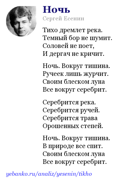 Анализ стихотворения есенина «ночь» :: сочинение по литературе на сочиняшка.ру